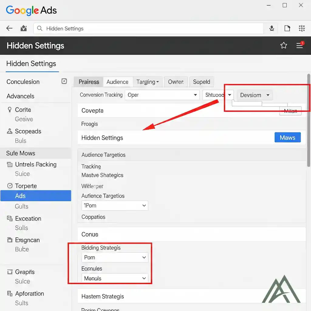 تنظیمات پنهانی Google Ads